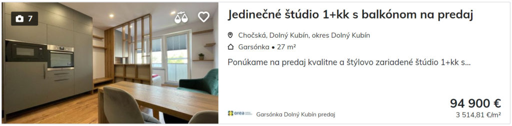 Na predaj garsónka v Dolnom Kubíne